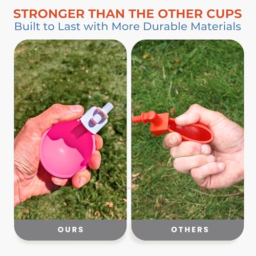 Lil'Clucker - Large Automatic Chicken Waterer Cups Suitable for Ducks, Geese, Turkeys, and Bunny Rabbit - Water Feeder Kit - Poultry Waterer (Pink, 12 Pack) - color: Pink, size: 12 Pack