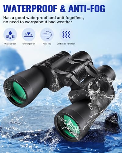 20x50 Binoculars for Adults High Powered | Compact Waterproof,HD Vision,Easy Focus,BAK4 Prism,for Bird Watching, Hunting,Cruise Ship, Travel,Sport Games
