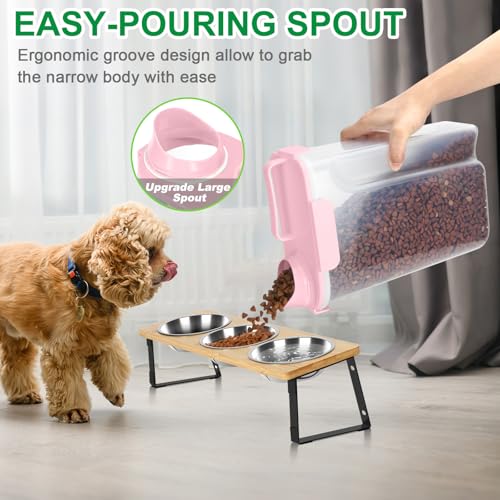 TBMax Cat Dog Food Container 5 to 7 lbs, Secondary Pet Food Storage Beyond a Large Dog Food Bin for Daily Use, Easy-Pouring Bird Seed Dispenser, Portable Travel Kibble Container for Outdoor Feeding - color: Pink, size: 6 Qt