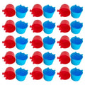 30 Pcs Cage Cups Birds Feeders Bowl Chicken Feeding Watering Dish Hanging Wire Cages Box Coop Cups for Pet Parrot Parakeet Gamefowl Poultry Pigeon and Quail（Blue and Red） - size: 30 pcs
