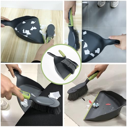 WDDBHSKN Dust pan Broom Dustpan Brush - Dust Pans with Brush, Dustpan and Brush Set, Handheld Broom and Dustpan Set are Used to Clean Kitchens, Floors, Tables, and Animal Cages. - size: 1 count