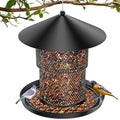 Bird Feeder for Outdoor Hanging, No Mess No Spill and Squirrel Proof Feeder | Squirrel Proof Bird Feeder with Catch Tray - Large Capacity All-Metal for Outside Hanging