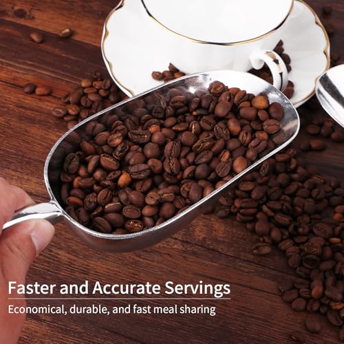 12 Oz Cast Aluminum Bar Ice Scoop Suitable for wedding, buffet (Silver-2pc) - color: Silver-2pc