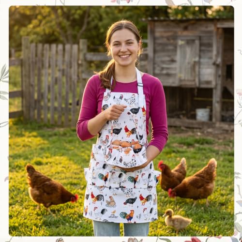 Egg Collecting Apron, 15 Pockets Egg Collecting Holding Apron | Egg Apron Chicken Eggs Gathering Basket with 7 Pouches for Farmers Chicken Duck Goose Eggs
