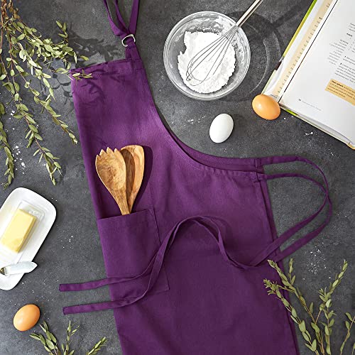 DII Everyday Basic Kitchen Collection - color: Eggplant, size: Regular Size Chef Apron