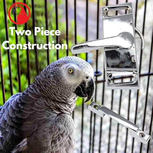 30001H Half Circle Lock for Bird Cages, Durable and Lightweight Bird-Safe Lock with Reflective Finish, Easy 2-Part Installation, Ideal for Cage Door Security - size: Pack of 1