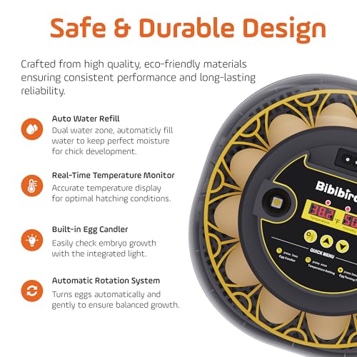 Incubators for Hatching Eggs with Automatic Egg Turning and Humidity DisplayTemperature Control Auto Water Fill Egg Candler 12Egg Hatch Chick Quail Duck Turkey Goose Parrot Bird Eggs