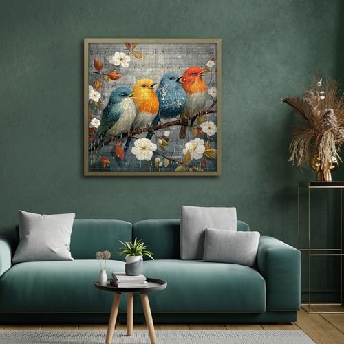 Bird Puzzles for Adults 1000 Pieces, Nature Puzzle with Flowers, Songbirds on Tree Branch Scene Landscape Jigsaw Puzzles, Challenging Puzzles for Adults