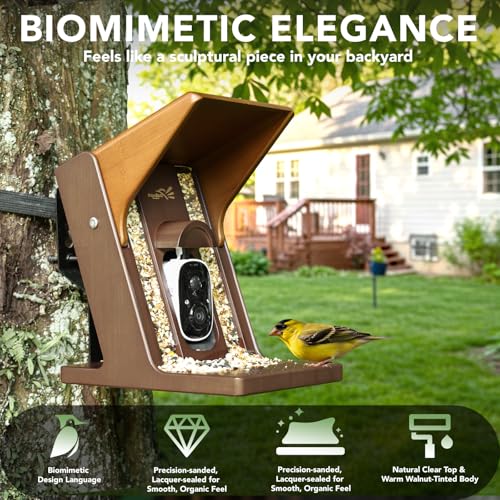 Smart Bird Feeder with Camera, Solar Powered 2K Video AI Identification | Instant Arrival Alerts, Night Vision, Weatherproof Outdoor Feeder With App Sharing For Bird Lovers