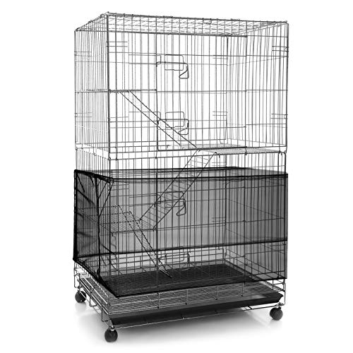 Shappy Large Bird Cage Seed Catcher,Bird Cage Cover Net Skirt Guard,Adjustable Soft Airy Mesh Net for Parrot Parakeet Macaw(118 x 15 Inch/ 300 x 37 cm,Black) - color: Black, size: 118 x 15 Inch/ 300 x 37 cm