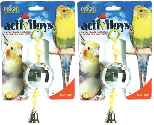 JW Pet Company Activitoy Disco Ball Small Bird Toy, Colors Vary (Pack of 2) - size: One Size (Pack of 2)