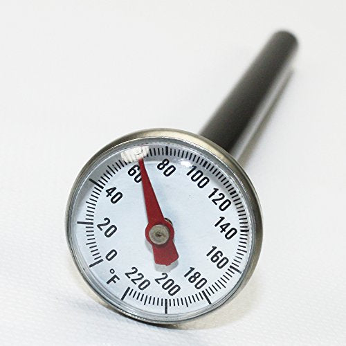 Supco ST02 Stainless Steel HVAC/R Pocket Dial Thermometer, 0 to 220F | HVAC, Air Conditioner, Refrigerator, and Freezer Temperature Gauge Probe or AC Vent Tester, 5 in Stem, Analog 1 in Dial