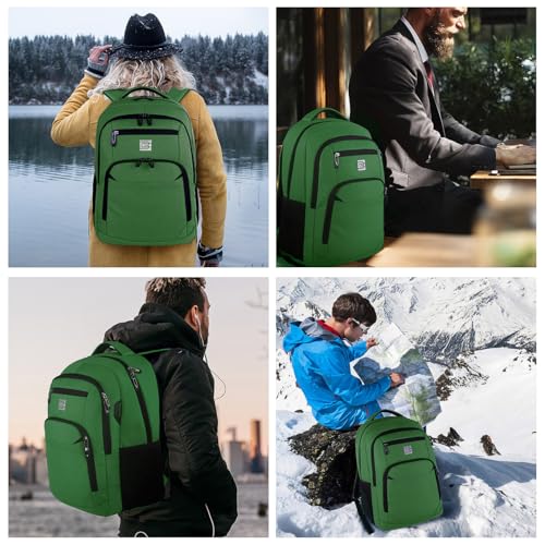 Laptop Backpack,Business Travel Anti Theft Slim College Backpack | Water Resistant Durable Computer Bag Gift for Women & Men Fits 15.6 Inch Laptop and Notebook - Green - color: Green, size: 15.6 Inch, style: Laptop