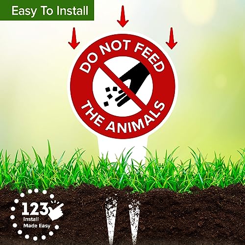 Do Not Feed the Animals Sign, 7"x13", Heavy Duty Integrated Ground Stakes, Indoor/Outdoor Use, Rust Free Aluminum Composite, Made in USA by My Sign center - color: Animals, size: 7"x13"