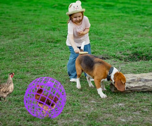15.7" Ball-Shaped Movable Chicken Coop,Pigeon Rabbit Duck Safe Walking Net,Preventing Trampled by Horse,Predation by Eagles,Dog Bites.Pet Removable Prevent Harassment Safety Hutch - color: Purple