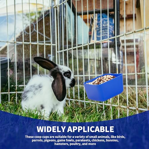 40 Pcs Cage Cups Chicken Feeder Cups 16 oz Hanging Bird Food Water Cups Bunny Cage Feeding Bowl Dish for Pet Parrot Rooster Parakeet Gamefowl Poultry Pigeon Wire Cage(Blue) - color: 16oz-Blue