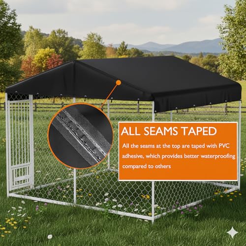 Outdoor Dog Kennel Cover 10'Dx10'W UV Resistant Waterproof Full Coverage for Dog Kennel Replacement Cover - color: 10'Lx10'W