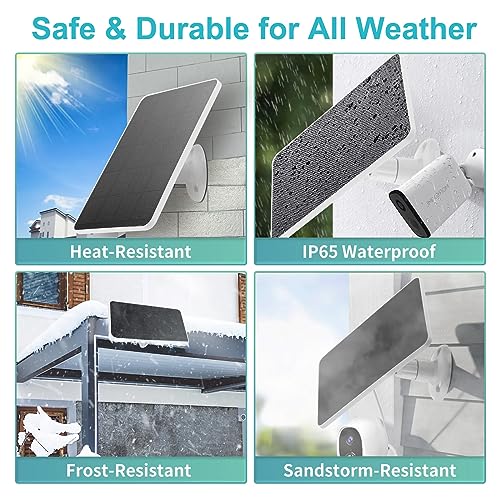 4 Pack Solar Panel Camera Charger Fit for Arlo Essential Spotlight/XL Spotlight/Essential 2k 2nd 3rd gen 2 3 Camera,Arlo PRO 6,Ring Spotlight Cam Plus/Spotlight Pro 5V 7W Solar Panel Charging Cable - size: 4 Pack