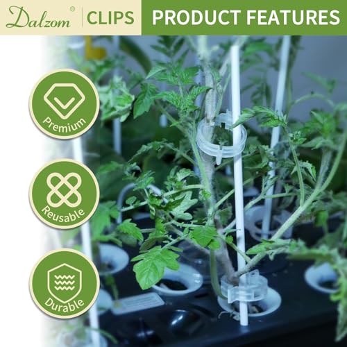 Dalzom® 300Pcs Tomato Clips, Plastic Trellis Clips Plant Support Clips, Plant Clips for Support, Grape Vine, Tomato Vine, Vegetables Plants, Garden Clips to Grow Upright Makes Plants Healthier (Green) - color: Green