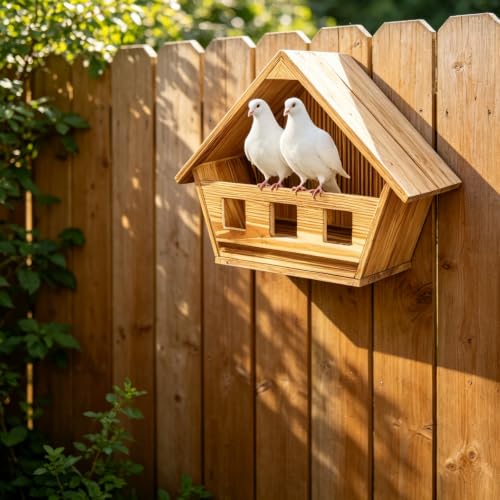 Cedar Mourning Dove Nesting Box - 11.81" x 5.12"x9.45" Bird House, Outdoor Wooden Birdhouse for Doves & Small Birds to Nest, Ideal Garden Decoration
