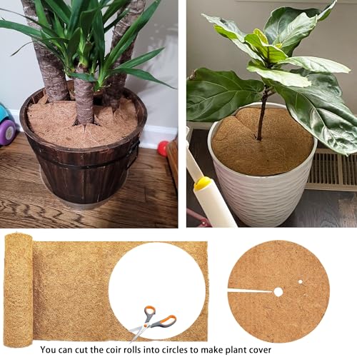Coco Liner Roll 16x80 Inch Natural Coconut Fiber Mat for Planters | Natural Coconut Fiber, Cut-to-Fit Liner Roll, Ideal for Hanging Baskets, Planters, Window Boxes & Garden Use - size: 16in X 80in