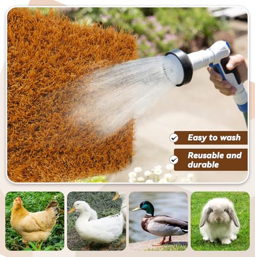 6 Pcs Washable Chicken Nesting Pads,Chickens Nesting Box Pads Chickens Nesting Pads Artificial Grass Rug Reusable Hens Nest Boxes Pad Chicken Coop Bedding for Laying Eggs (12 x 12 x 0.78 Inches) - color: 【Yellow】