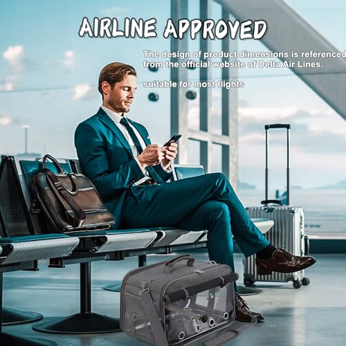 Bird Carrier Airline Approved, Bird Travel Cage with Indestructible Stainless Steel Mesh, Bird Travel Bag Lightweight and Portable with Water Bottle and Bowl - color: Grey