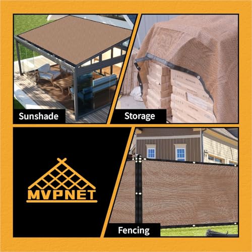 90% Sun Shade Cloth for Garden 12x20Ft UV Resistant Mesh Tarp,Mocha - color: Mocha, size: 12' x 20'-Finished Size