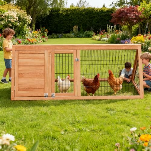 Small Chicken Coop Indoor Outdoor, Wooden Triangle Quail Cage All Weather Used Bunny Hutch with with Wire Fence,Pull-Out-Tray for Chick Duck Rabbit Guinea Pig(Brown) - color: Brown
