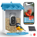 GarveeLife Smart Bird Feeder,2L Capacity,with 4K Camera & AI Recognition | Solar Powered, , Night Vision, App Alerts, Auto Capture Photos/Videos for Bird Watching - color: Blue