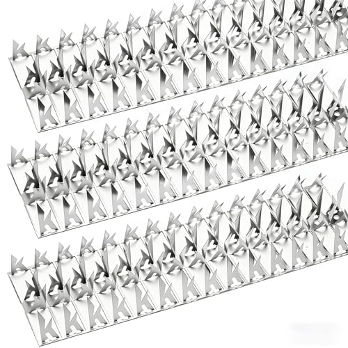 20 Pack Stainless Steel Squirrel Spikes for Bird Feeder, 20 FT Squirrel Spikes for Bird Feeder Pole, Keep Squirrels, Raccoon Away, for Wall Fence Garden Roof Yard, Easy to Install - size: 20FT