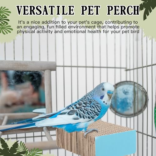 Skyygemm 2 Pieces Parrot Toy Bird Chew Cage Accessories Flat Perch Bird Paw Grinding Stand Parrot Cage Playground for Macaws, Small Parakeets, Conures, Budgies, Finches Conure Cockatiel(Small) - size: Small