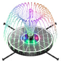 SZMP 3.5W Glass Solar Fountain with Swivel-Out Fixed Rods, Solar Bird Bath Fountains with LED Lights and 2000mAh Battery, 7 Nozzles, Outdoor Solar Water Fountain Pump for Garden, Pool, Pond (White) - color: White