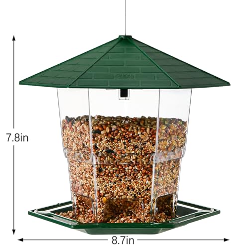 Jealoeur Bird Feeders for Outdoors Hanging Bird Feeder Wild Birds Seed, Green - color: Green