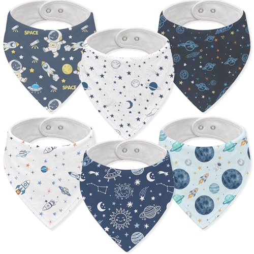 Baby Organic Cotton Teething Cloth Newborn Baby Burp Cloth Bandana Drool Cloth for Drooling Cotton Baby Gifts - color: Space