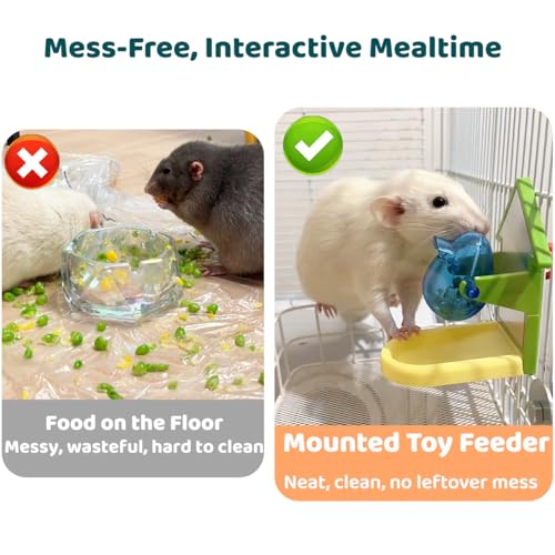 Rat Toys for Pet Rats, Enrichment Toy Cage Cccessories, Bird Foraging Toys Interactive Intelligence Growth Puzzle Games, Treat Dispensing Slow Feeder for Rats Cage, Bird Foraging Toy for Parakeet