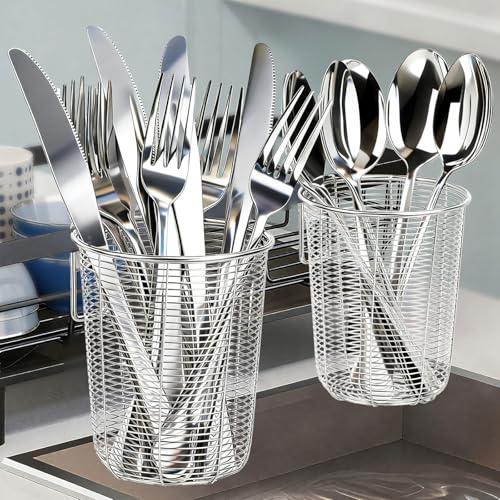 Dish Rack, Stainless Steel Kitchen Drain Basket, Compact Utensil Drying Rack Dishwasher Accessory, Hanging Cutlery and Utensil Organizer, Set of 2 - size: 2pcs Hanging Utensil Holder