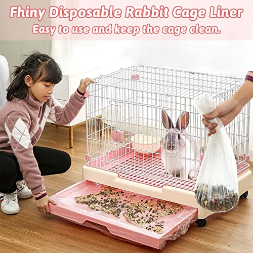 Fhiny 13.8'' x 9.9'' Disposable Guinea Pig Cage Liner, 100 PCS Plastic Rabbit Tray Liner Leak Proof Small Animal Litter Pan Bags Universal Hamster Cage Toilet Film for Bunny Chinchilla Hedgehog Bird - size: 13.8'' x 9.9''