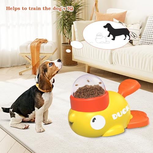 Dog Interactive Treat Dispenser Toy, Food Puzzle Slow Feeder (Yellow) - color: Yellow