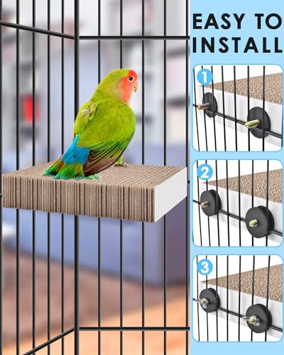 KATUMO Parrot Toys, 7.87 Inch Conure Shredder Foraging Chew Toys Bird Perch Stand Cardboard for Parakeet Cockatiel Canary Conure Mynah Small Parrots