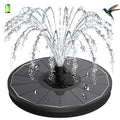 3.5W Solar Fountain with 2000mAh Battery - Work On Cloudy Days - Upgrade Glass Panel Solar Bird Bath Fountain, Hummingbird Water Feature Pump with 7 Nozzles, 4 Fixed Pipes for Garden, Pool - color: Black