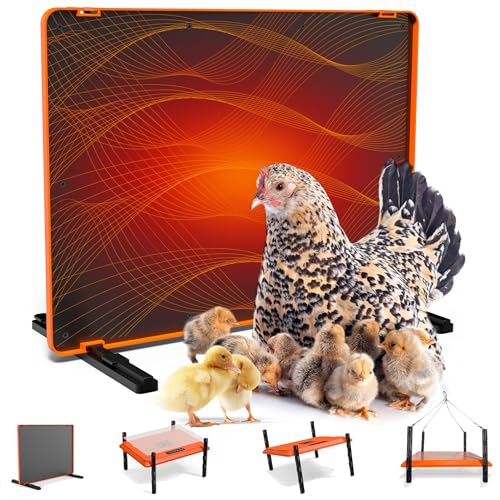 Smart Chick Brooder Heating Plate, 12"x16" Brooder Heat Plate for 20 Chicks, 7 Adjustable Timer & 5 Adjustable Temperature, Overheating Protection, UL-Certified (75 Watt)