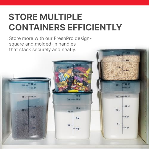 Cambro FreshPro 22 Quart (QT) Food Storage Container with Lid (Restaurant Grade) - for Food Prep, Commercial Kitchen, Pet and Dog Food Container (Translucent) - size: 22 Quart