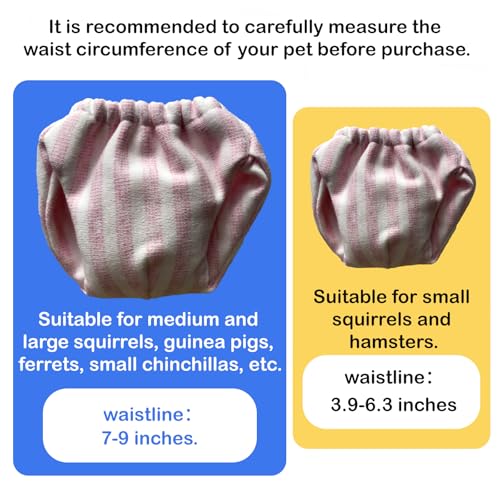 2PCS Small Pet Diapers,Adjustable Sugar Glider Diapers Climbing Diapers,Washable,Specially Designed for Use on Pet Squirrels Small Medium Guinea Pig. (Pink Stripes, S) - color: Pink Stripes, size: S