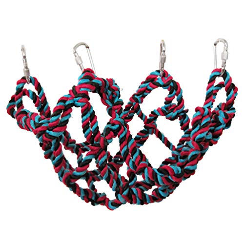Litewoo Bird Rope Climbing Net Swing Grid Hammock for Parrot Rat Cage, M | Nylon chew-safe material, 9.84 x 12.6in, sturdy, for parrots/hamsters/chinchillas/ferrets, promotes climbing & nail trimming - color: M: 9.84 x 12.60inch/ 25 x 32cm