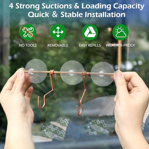 Pozfun Set of 2 Hummingbird Feeders for Outdoors Hanging,Hand-Blown Glass Hummingbird Feeder with Silicone Feeding Perch,Never Leak,Gardening Gifts for Woman Man - color: Phoenix Tail Red