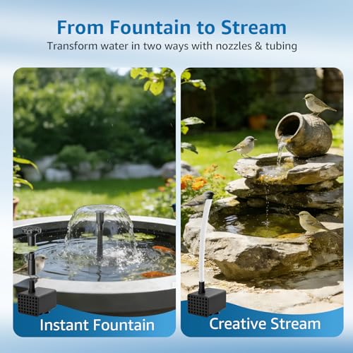 Solar Fountain Pump for Bird Bath, 2.5W Solar Water Pump with Dry-Run Protection, 5 Spray Modes & 4ft Hose, Adjustable Ground Stake for Garden Small Pond Fish Tank DIY Water Feature - size: 2.5W