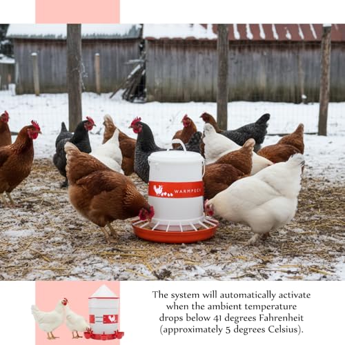 Remerry 2 Pcs 31.4 Inch Thermostatic Bucket Belt Chicken Water Heater for Winter Strap Heated with 6 ft Power Cord for 2-5 Gal Buckets Self Regulating Poultry Water Heater Band for Prevent Freezing