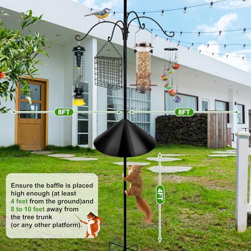 Wide Squirrel Baffle for Bird Feeder Pole,Anti Squirrel Guard Stopper,Against Climbing Squirrels,2Pack