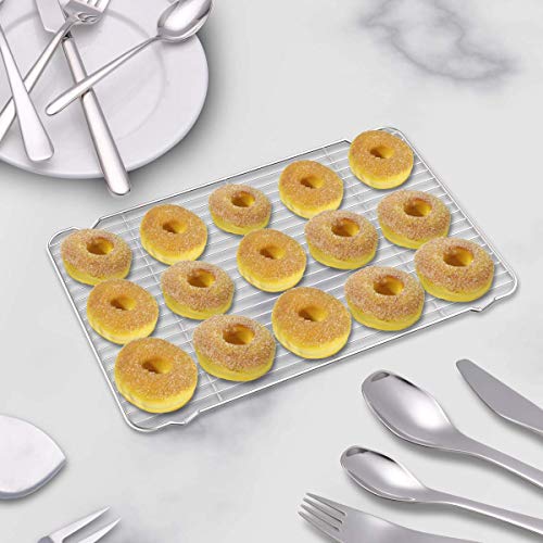 Cooling Rack Set of 3, Baking Rack Stainless Steel Wire Rack for Baking Cooking Roasting Grilling Cooling, 15” x 11” x 0.5” Wire Racks, Fit Various Size Cookie Sheets Oven - size: 16inch